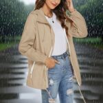 Hesxuno Rain Jacket Women Waterproof Windbreaker Lightweight Rain Jackets with Pockets Packable Raincoats for Women with Hood