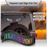Taysem LED Car Sign – Devil Eyes Light for Windshield, Custom Programmable Scrolling LED Sign for Car Led Eyes for Truck Windshield Business (14”x4”(64 * 20))