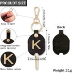 XGALBLA Leather Initial Letter Keychain, Keys Sleeve for Broken, Car Key Cover, Key Loop Replacment, Key Holder for Keychain for Men & Women(Black K)