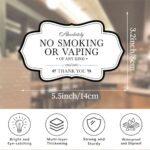 2PCS Absolutely No Smoking or Vaping Sign Stickers?Self-Adhesive Waterproof Vinyl Anti-smoking Sticker for House?Home?Business?Windows,Cars?White?