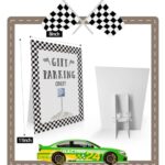 Gift Parking Only Sign 8×11 Inch, Birthday Gift Table Sign, Racing Party Signs, Race Car Boys Birthday Party Decorations -PDLP07