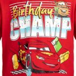Disney Pixar Cars Lightning McQueen Birthday Toddler Boys Graphic T-Shirt Cars Red 2T
