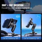 360 Degree Rotation Dashboard Cell Phone Holder for Car Clip Mount Stand Suitable for 4 to 7 inch Smartphones (Black)