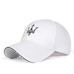 Westion Logo Embroidered White Color Adjustable Baseball Caps for Men and Women Hat Travel Cap Car Racing Motor Hat (fit Maser)