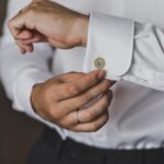 Crystal Cufflinks for Men CZ Cuff Links Sparkle Diamond Gold Ornate Cufflinks for Wedding Groom Best Man (Gold)