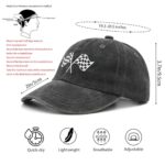Wodeal Kids Racing Car Flag Hat for Toddler Boys Ages 2-6, Adjustable Embroidered Washed Race Car Baseball Cap for Girls Black