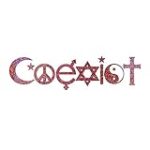 Coexist Peace Religion Sticker Vinyl Decal Notebook Car Window Laptop 8″ x 2″ (Pink Holographic Giltter)