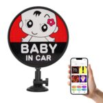 Round LED Car Sign Bluetooth App Control Digital Sign Board Gift Custom Text Image Pattern Animation Cartoon With USB 5V Car charger For Car Bar Store Advertising