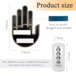 DXNQ Hand Gesture Light for Car, Funny 3 Gestures LED Vehicle Finger Light with Remote Control, Car Back Window Middle Finger Road Rage Sign Light for Women Men, Car Accessories (Female)