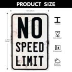 Vintage Car Room Wall Decor, Cars Decor for Boys Room Metal Sign, No Speed Limit Sign for Boys Room Man Cave Garage Bedroom Wall Art Decor 12×8 Inches