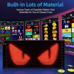 Double Row Programmable LED Sign, 10.6″ x 4.7″ Flexible USB 5V/2A Bluetooth APP Control Full Color Import Picture Custom Scrolling LED Display Multitasks Loop LED Digital Sign for Car, Store, Party