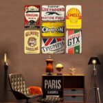 Vintage Metal Tin Garage Signs for Men,Gas Oil Car Metal Signs for Garage Man Cave Bar,Classic Tin Sign for Garage Decor 8 x 12 Inch?7pcs?