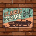 Vintage Metal Tin Signs Garage Signs, Man Cave Accessories Old Car Posters Motor Oil Antique Gas Oil Sign Tiki Bar Decor 8 x 12 Inch?7pcs?