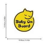 Nouiroy Baby on Board Stickers for Cars,Sleeping Cat Sticker Reflective Baby Caution Decals and Stickers 6.10 * 6.95in Bumper Sticker Safety Warning Sign Vinyl Sticker (Sky Blue)
