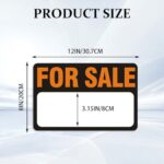 Rebvugr 2PCS for Sale Sign Car Stickers, Car Decals, 12″ x 8″ Premium Self-Adhesive Vinyl Sale Sign Decals, Weatherproof Self-Adhesive Stickers for Garages Home Boats Large Space for Handwriting