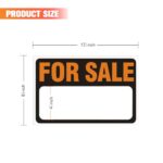 Norkmdi 4PCS for Sale Sign Car Sticker, 8 x 12 Vinyl Sale Sign Self-Adhesive Vehicle Decal for Outdoor Indoor Advertising, Auto Window Signage with Large Space, Universal Fit (Style B)