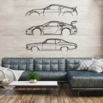Metal Custom Car Silhouette Wall Art, Your Own Car Personalized Wall Decor, Automobile Decor, Metal Sports Car Silhouette Garage Sign, Car Lovers, Racing Automobile Decor (Black – 20″ x 5.5″ inch)