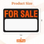 25 Pack For Sale Sign Car Sticker 12” x 8” Car For Sale Sign Self-adhesive Large Space Handwriting Fit Indoor Outdoor Vehicles Yard Garage Advertising Signage