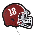 Team Sports America Evergreen NCAA University of Alabama Ultra-Thin LED Light Wall Sign Decor | Full Size Replica Helmet | 19.5 x 15 Inches | Made in the USA