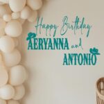 Happy Birthday Decal for Twins Party Sign Making DIY Vinyl Decal Rodeo Country Themed Party for Boy or Girls Cowboys and Cowgirls Hats